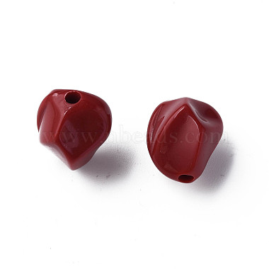 Dark Red Nuggets Acrylic Beads