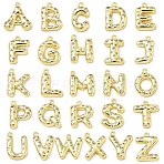 Brass Micro Pave Clear Cubic Zirconia Pendants, Letter A-Z Charms, Cadmium Free & Lead Free, Long-Lasting Plated, Rack Plating, Real 18K Gold Plated, 20~22x13~23x4~5mm, Hole: 1.5~1.8mm(KK-I476-02G)