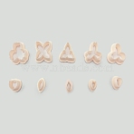 Plastic Molds, Clay Cutters, Clay Modeling Tools, for Earring Making, Flower, 14.5~25x11~26.5mm, 10pcs/set(TOOL-K016-02)