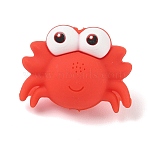 Animal Theme Silicone Beads, Focal Beads, Crab, 23x30.5x15.5mm, Hole: 2.7mm(SIL-E013-03L)