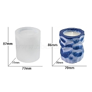 Food Grade Irregular Column DIY Silicone Candle Molds, for Candle Making, White, 7.7x8.7cm(PW-WG83295-01)