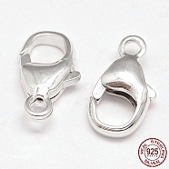 925 Sterling Silver Lobster Claw Clasps, Silver, 11.5x6x3.3mm, Hole: 1.8mm, about 32pcs/20g(STER-F014-10A)