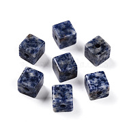 Natural Blue Spot Jasper European Beads, Large Hole Cube Beads, 15~16.5x15~16.5x15~16.5mm, Hole: 4.5~5.5mm(G-N345-07A-05)