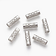 304 Stainless Steel Beads, Column, Stainless Steel Color, 12x4mm, Hole: 3mm(STAS-E441-03P)