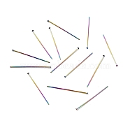 Ion Plating(IP) 304 Stainless Steel Flat Head Pins, Rainbow Color, 30x0.6mm, 22 Gauge, Head: 1.4mm(STAS-E156-02M-01)