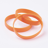 Silicone Wristbands Bracelets, Cord Bracelets, Dark Orange, 7-1/8 inch(18cm), 12x2mm(BJEW-J176-180-17)