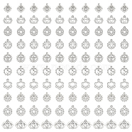 Elite 100Pcs 10 Style Chakra Zinc Tibetan Style Alloy Pendants, Antique Silver, Ohm/Aum, Mixed Shapes, 13.5~22.5x13~21x1~1.8mm, Hole: 1.6~1.8mm, 10pcs/style(FIND-PH0009-01)