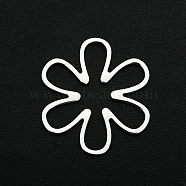 201 Stainless Steel Chandelier Component Links, Flower, Laser Cut, Stainless Steel Color, 18x20x1mm(STAS-R111-JA696)