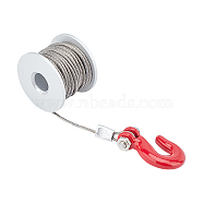 Steel Wire with Alloy Trailer Chain Set, Toy Car Accessories, Red, 200x0.05cm(FIND-WH0070-79)