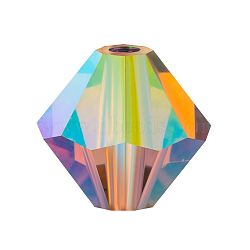 Preciosa&reg Crystal Beads, Czech Crystal, Bicone(451 69 302 Rondelle), 10330 20000 Lt.Col.Topaz AB 2x, 4mm, Hole: 0.8mm(X-PRC-BA4-10330-20000)