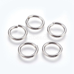 Tarnish Resistant 304 Stainless Steel Open Jump Rings, Stainless Steel Color, 12 Gauge, 15x2mm, Inner Diameter: 11mm, 260pcs/bag(STAS-P212-25P-13)