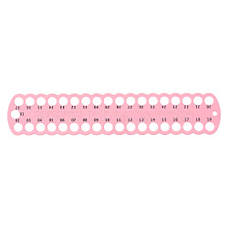 Plastic Cross Stitch Thread Holder, Embroidery Floss Organizer, Winding Plate, Sewing Accessories Board with 37 Holes, Pink, 60x300mm(SENE-PW0001-007D)