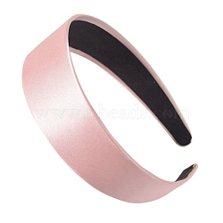 Solid Color Cloth Hair Band, Wide Satin Hair Accessories for Girl, Pink, 140x130x20mm(PW-WG10184-03)