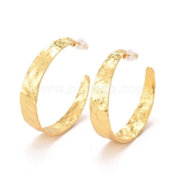 Brass Stud Earrings, Long-Lasting Plated, Ring, Real 18K Gold Plated, 41x9.5mm, Pin: 0.6mm(EJEW-F273-10G)