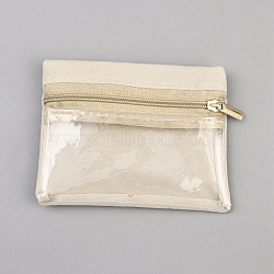 Velvet Jewelry Packaging Zipper Bags, Rectangle, Beige, 8.3x10.7x0.2cm(ABAG-WH0063-127)