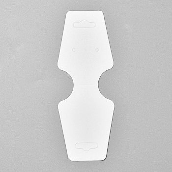 Cardboard Fold Over Paper Display Hanging Cards, Used For Necklace, Earrings and Pendants Accessory Display, White, 120x45x0.4mm, Hole: 2mm and 6.5x18mm