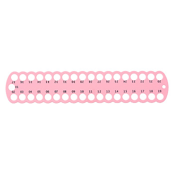 Plastic Cross Stitch Thread Holder, Embroidery Floss Organizer, Winding Plate, Sewing Accessories Board with 37 Holes, Pink, 60x300mm