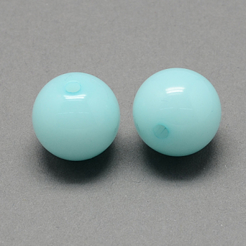 Imitation Jelly Acrylic Beads, Round, Pale Turquoise, 6mm, Hole: 1.5mm, about 4220pcs/500g