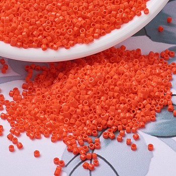 MIYUKI Delica Beads, Cylinder, Japanese Seed Beads, 11/0, (DB0722) Opaque Orange, 1.3x1.6mm, Hole: 0.8mm, about 2000pcs/10g