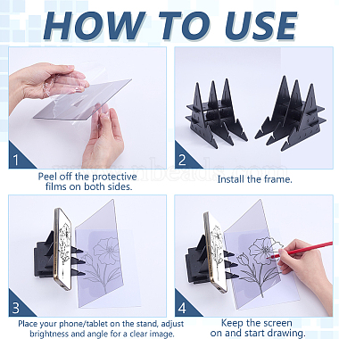 Plastic Drawing Tracing Board with Stand(AJEW-WH0709-518)-2