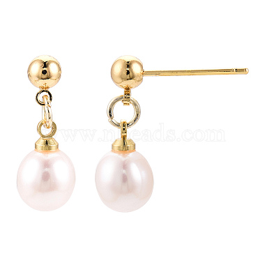 Natural Pearl Teardrop Dangle Stud Earrings(PEAR-N020-06H)-2