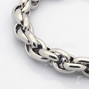 Casual Style 304 Stainless Steel Double Link Chain Bracelets(X-STAS-O036-37P)-2