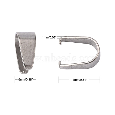 201 Stainless Steel Snap On Bails(STAS-Q006-1)-3