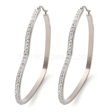 304 Stainless Steel Heart Hoop Earrings(EJEW-S242-01P-H)-2