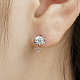 Rhodium Plated 925 Sterling Silver Micro Pave Cubic Zirconia Ear Studs for Women(EJEW-P231-97P)-3
