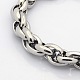 Casual Style 304 Stainless Steel Double Link Chain Bracelets(X-STAS-O036-37P)-2