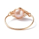 Natural Round Shell Pearl Beads Finger Ring(RJEW-JR00412)-3