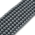 Eco-Friendly Dyed Glass Pearl Round Beads Strands, Grade A, Cotton Cord Threaded, Slate Gray, 6mm, Hole: 0.7~1.1mm, about 72pcs/strand, 15 inch(HY-A002-6mm-RB077)