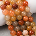Natural Golden Silk Jade  Beads Strands, Smooth Round, 12~12.5mm, Hole: 1.5mm, about 30~34pcs/strand, 14.76~15.75''(37.5~40cm)(G-T150-A06-12mm)