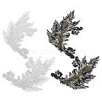 4Pcs 4 Styles Polyester Flitter Embroider Thread Iron on/Sew On Patches, Cloth Appliques, Phoenix, Mixed Color, 408x258x1mm, 1pc/style(PATC-FG0003-40A)