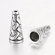 Tibetan Style Cone Alloy Bead Caps, Antique Silver, 17.7x8mm, Hole: 1.5~6mm(PALLOY-I112-14AS)