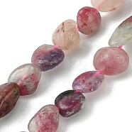 Natural Tourmaline Beads Strands, Nuggets Shape, 8x10mm, Hole: 1mm, about 42pcs/strand, 15.63''(39.7cm)(G-Z034-D08-02)