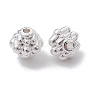 Alloy Spacer Beads, Flower, Long-Lasting Plated, Silver, 8x7.5mm, Hole: 1.4mm(FIND-B029-40S)