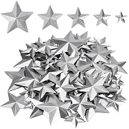 100Pcs 5 Styles  Iron Display Decorations, Metal Star Ornament, Platinum, 25~68x27~68x0.1~4mm, 20pcs/style(IFIN-GF0001-37)