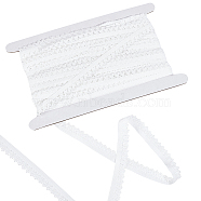 Polyester Elastic Ribbon, Flat, White, 13mm(EC-GF0001-28C)