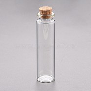 Glass Bead Containers, with Cork Stopper, Wishing Bottle, Clear, 2.15x8cm, Capacity: 20ml(0.67 fl. oz)(AJEW-P072-01B)