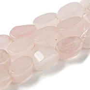 Natural Rose Quartz Beads Strands, Flat Oval, 6~6.5x4~4.5x2.5mm, Hole: 0.6mm, about 64pcs/strand, 15.94''(40.5cm)(G-M420-H01-03)