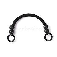 Nylon Bag Handle, with Wood Beads, Purse Replacement Accessories, Black, 37cm(FIND-WH0038-61C)