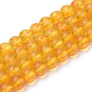 Synthetic Citrine Beads Strands, Round, Dyed, 10x9.5mm, Hole: 1mm, about 38pcs/strand, 14.5 inch(G-S150-14-10mm)