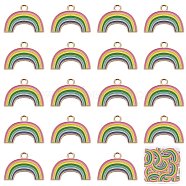 Alloy Enamel Pendants, Rainbow, Colorful, 17x23x1mm, Hole: 2mm(FIND-SC0002-96)