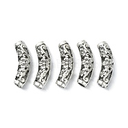 Hollow Tibetan Style Alloy Beads, Tube Beads, Antique Silver, 25.5x7mm, Hole: 4mm(TIBEB-YW0001-23)