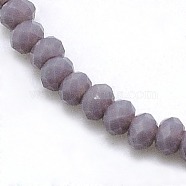 1 Strand Opaque Solid Medium Purple Color Faceted Crystal Glass Rondelle Beads Strands, 3x2mm, Hole: 1mm, about 138pcs/strand, 12.9 inch(X-EGLA-F049A-08)