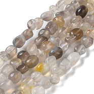 Natural Agate Beads Strands, Nuggets, Tumbled Stone, 3.5~9x4~6.5x4~6mm, Hole: 0.8mm, 14.96''(38cm)(G-D081-A04)