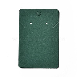 Paper Jewelry Display Cards, for Necklaces Earrings Storage, Dark Green, Rectangle, 9x6x0.05cm, Hole: 6mm and 1.6mm(CDIS-M006-07F)