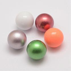 Brass Chime Ball Beads Fit Cage Pendants, No Hole, Mixed Color, 16mm(KK-G298-16mm-M)