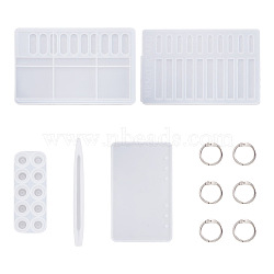 Fashewelry DIY Notebook & Pen Silicone Molds, Resin Casting Molds, for DIY Learning Tool Shape Making Crafts, with Iron Loose Leaf Book Binder Hinged Rings, White, Hinged Rings: 20x2mm, Inner Diameter: 15mm, 10pcs/bag(DIY-FW0001-07)